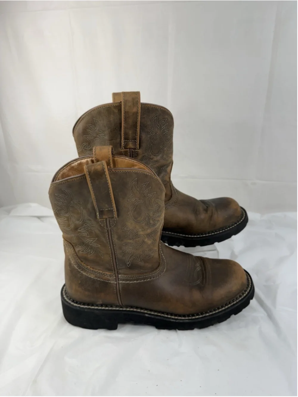 Ariat FATBABY Leather Cowgirl Boots Women's Size 10 B Western Brown